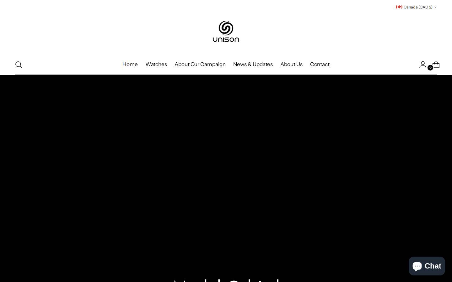 unisonwatches.ca homepage screenshot