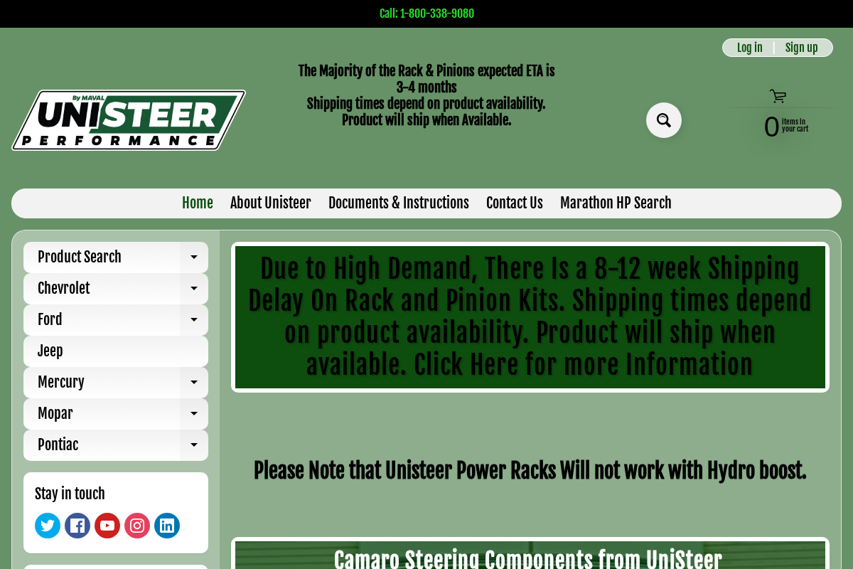 Unisteer homepage screenshot