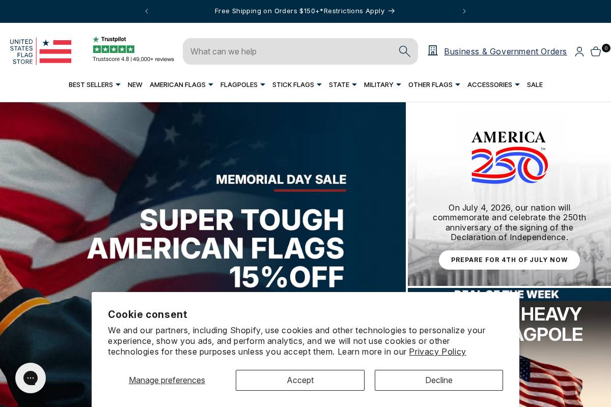 united-states-flag.com homepage screenshot