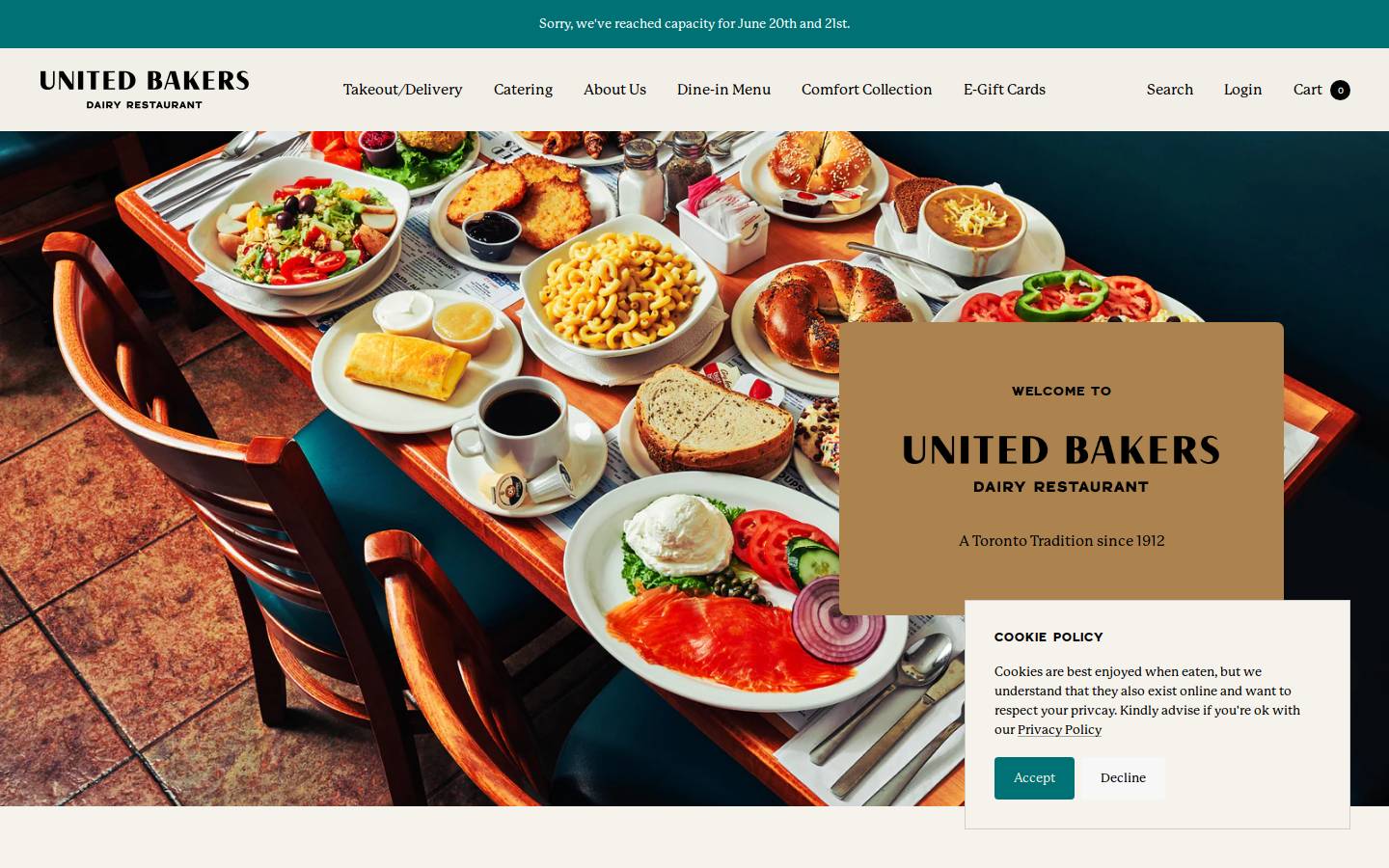 unitedbakers.ca homepage screenshot