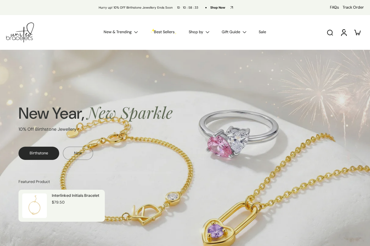 unitedbracelets.com.au homepage screenshot