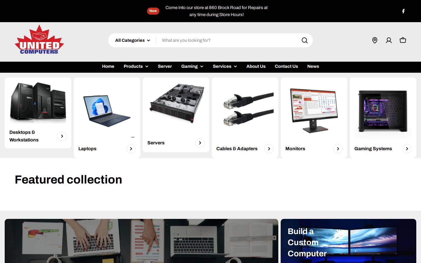 unitedcomputers.ca homepage screenshot