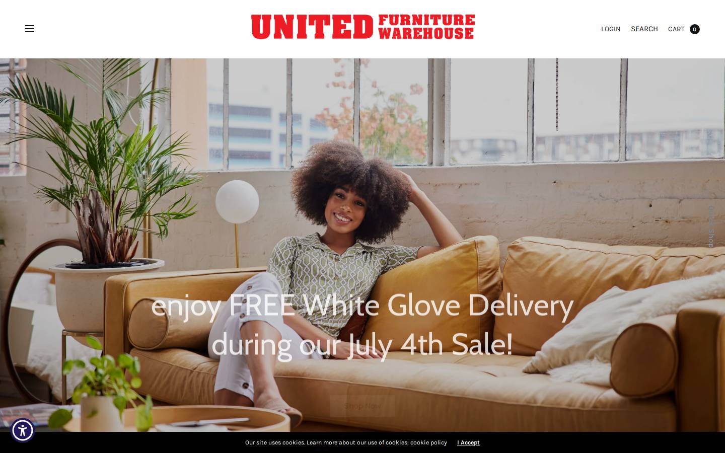 unitedfurniturewarehouse.com homepage screenshot