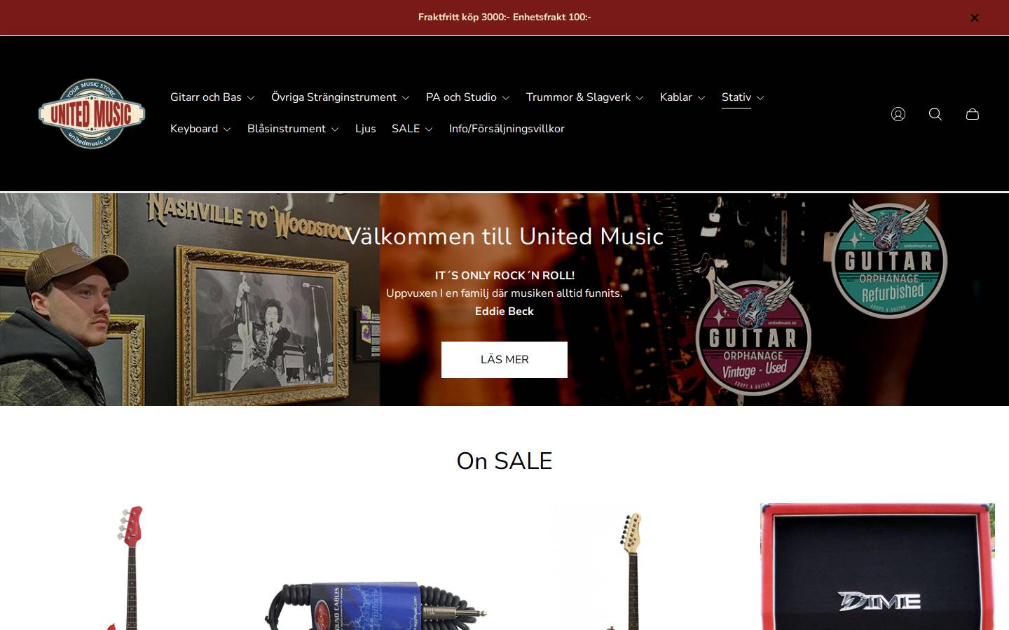 unitedmusic.se homepage screenshot
