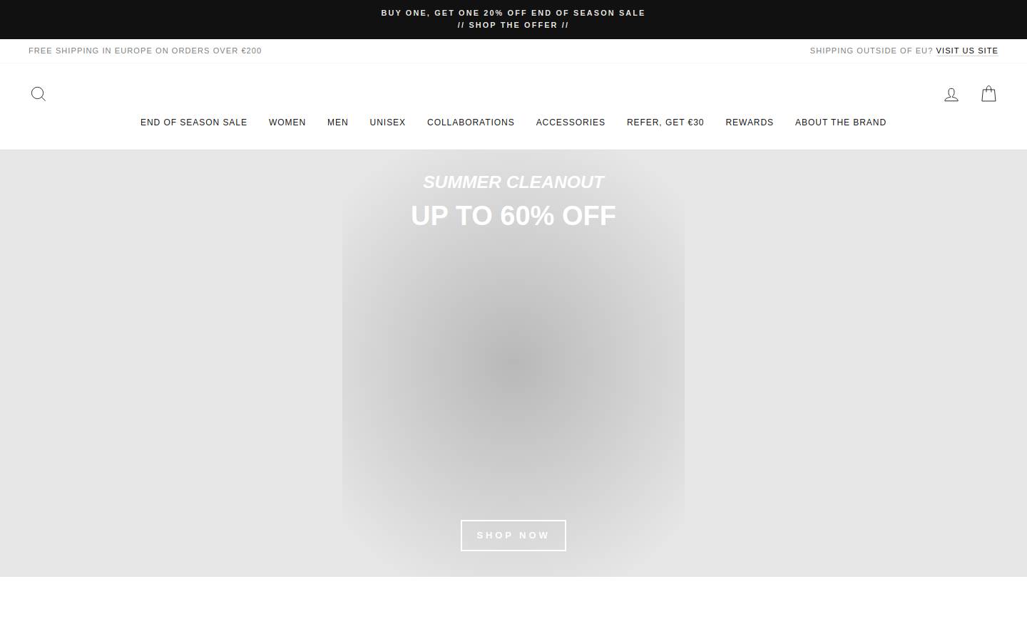 United Nude homepage screenshot