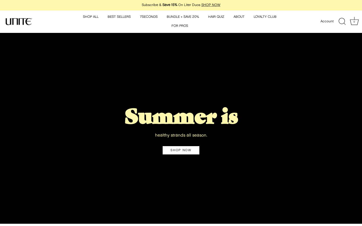 Unitehair homepage screenshot