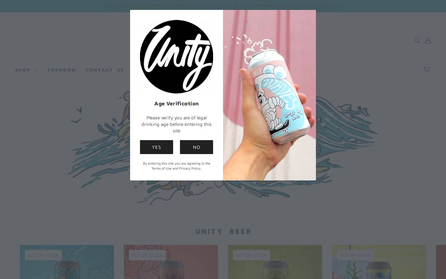 unitybrewingco.com homepage screenshot