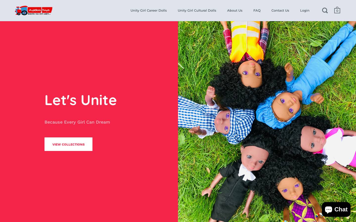 unitydolls-auldontoys.com homepage screenshot