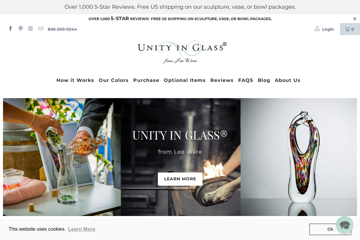 unityinglass.com homepage screenshot