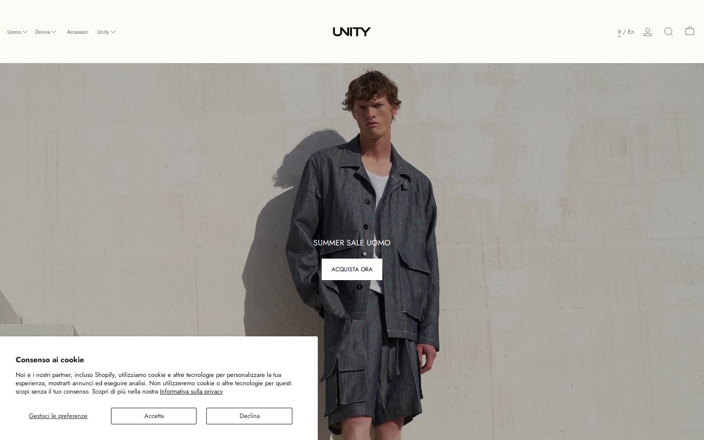 UNITY homepage screenshot