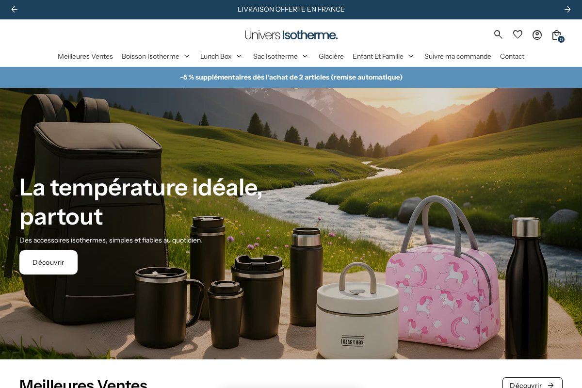 Univers Isotherme homepage screenshot