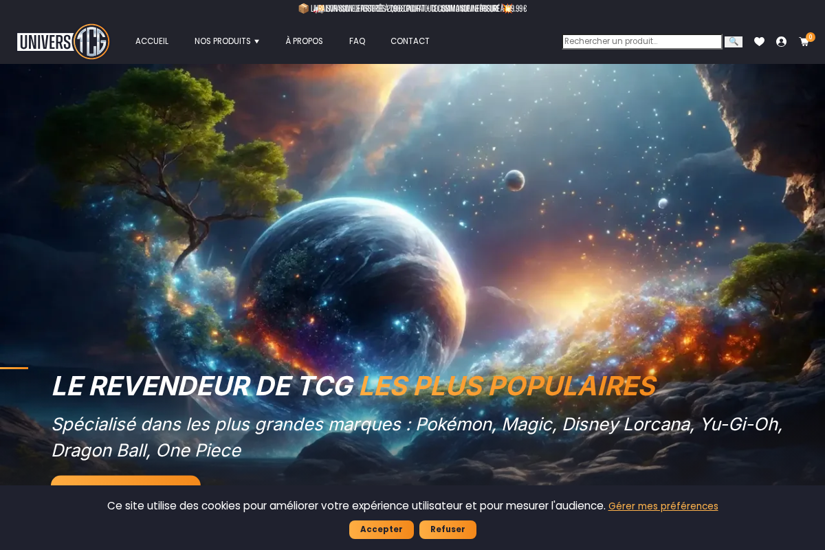 univers-tcg.com homepage screenshot
