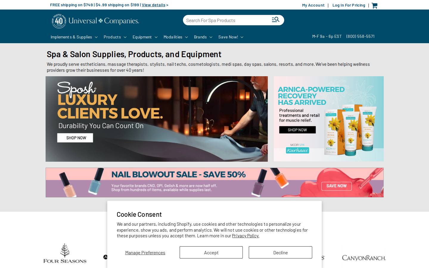 universalcompanies.com homepage screenshot