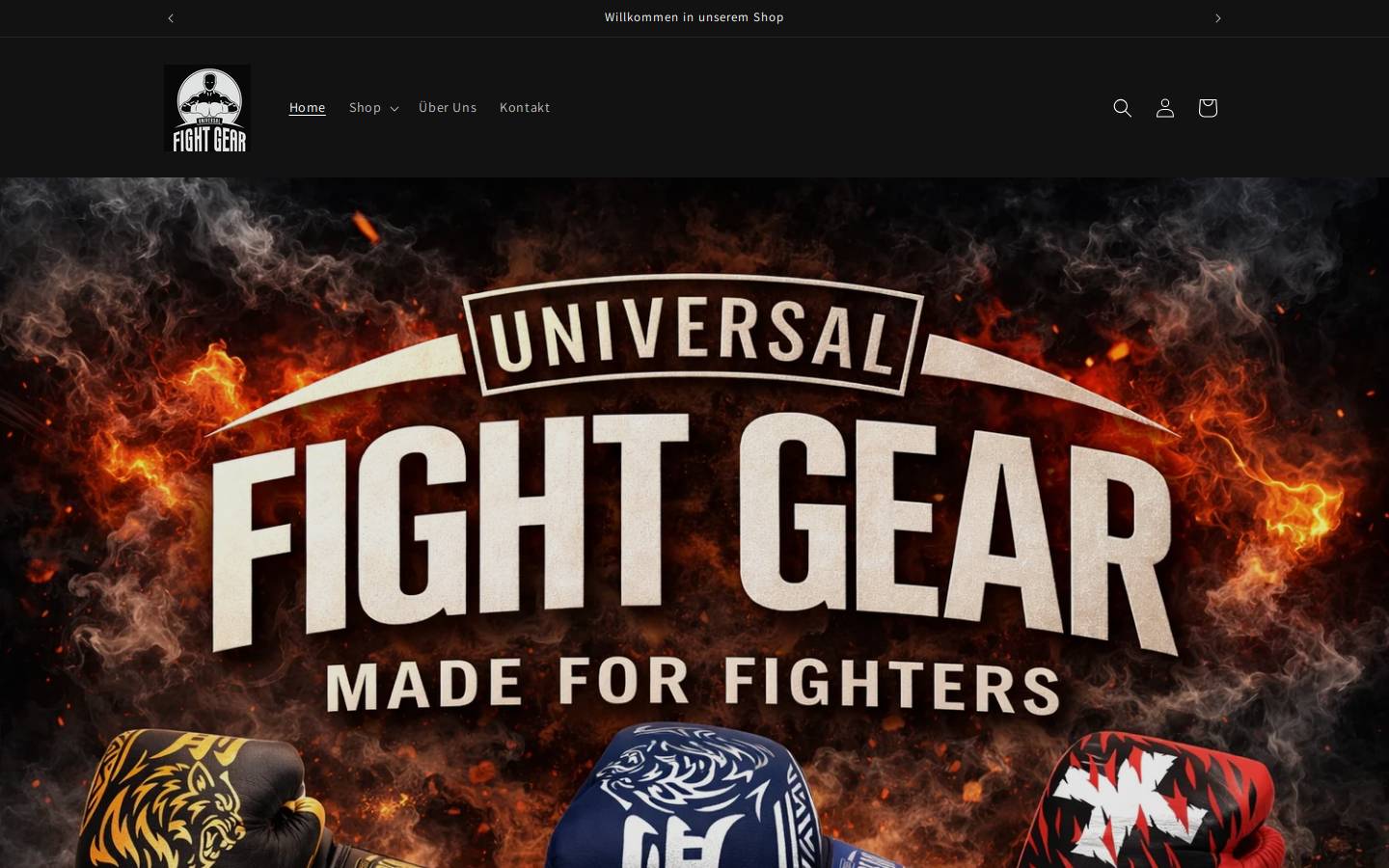 universalfightgear.ch homepage screenshot