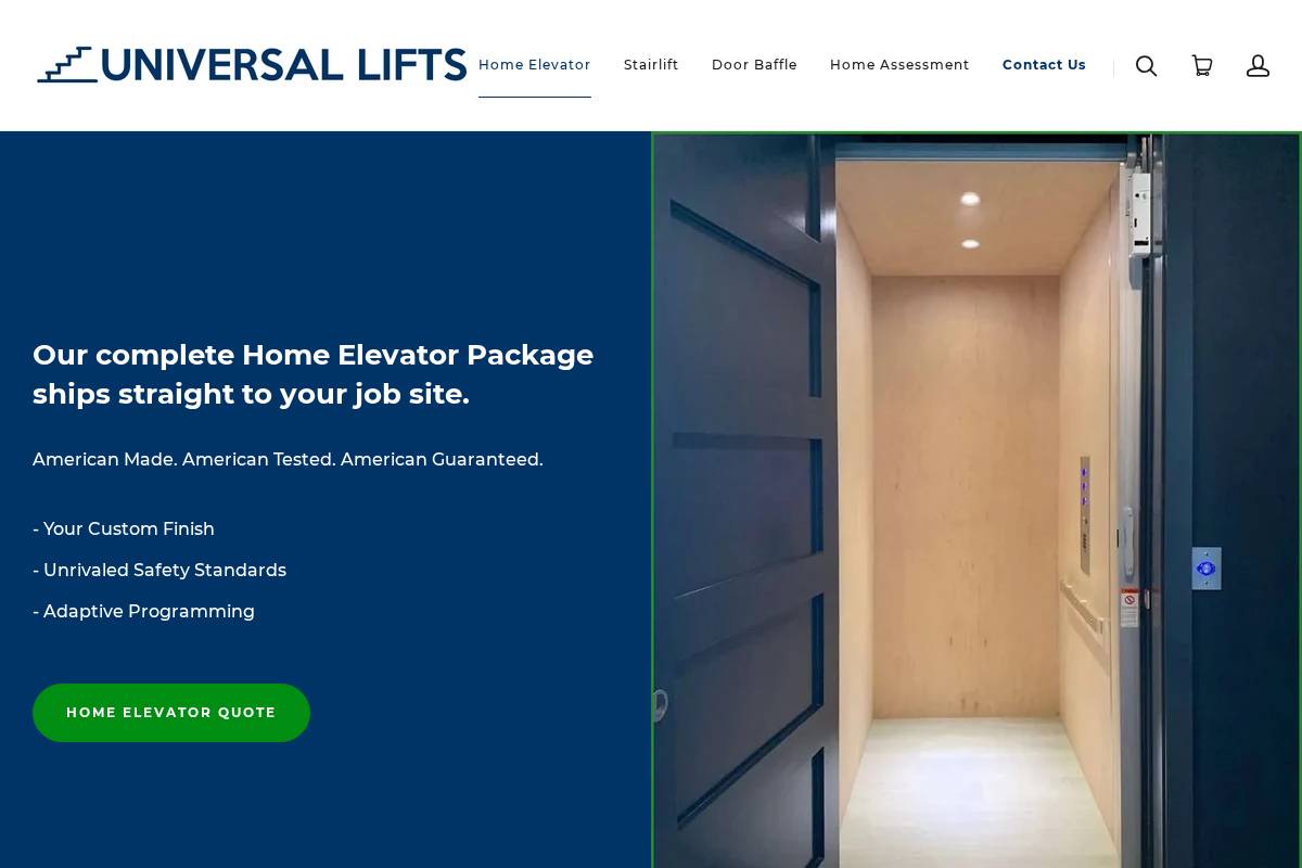 universallifts.com homepage screenshot
