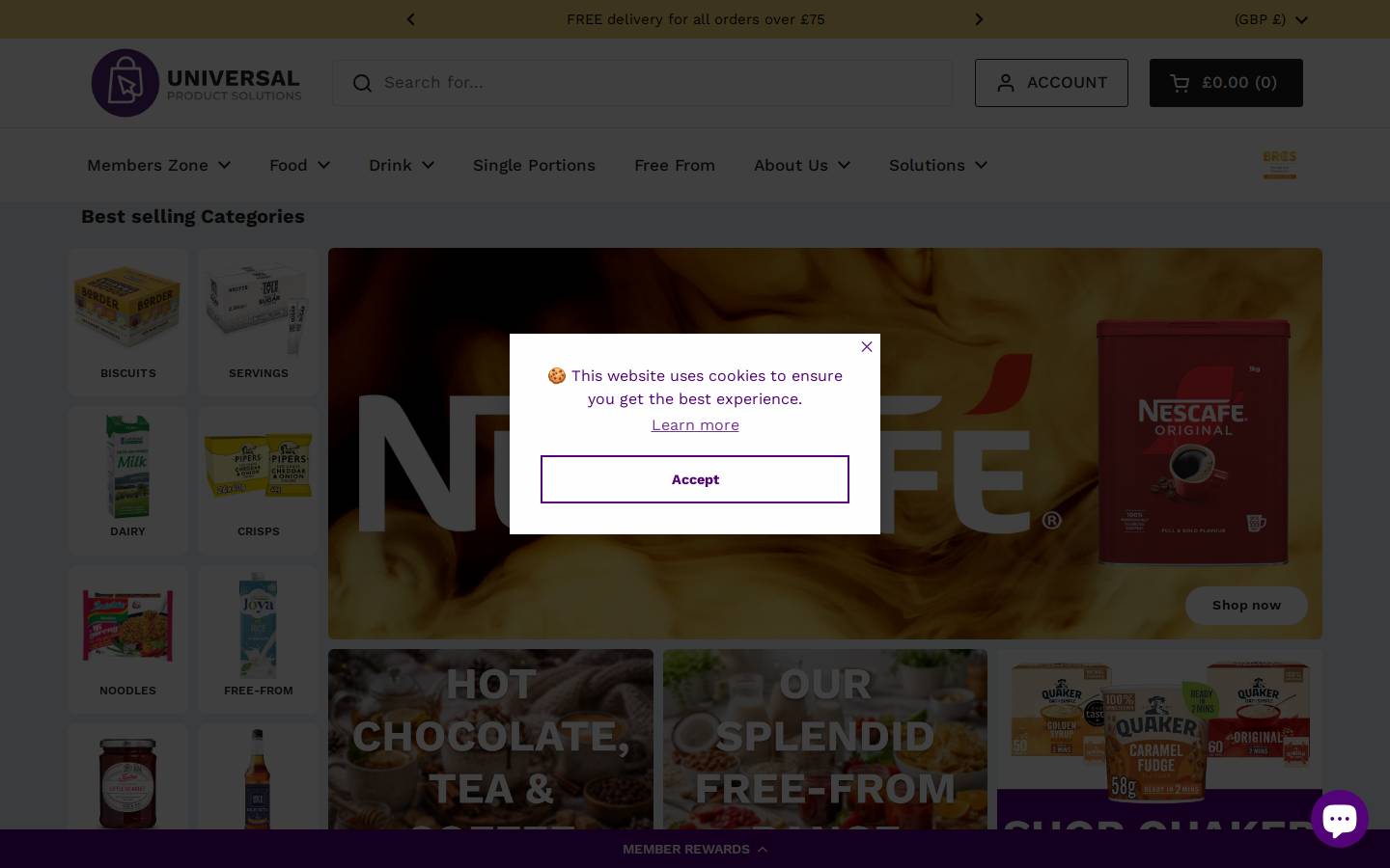 Universal Product Solutions homepage screenshot