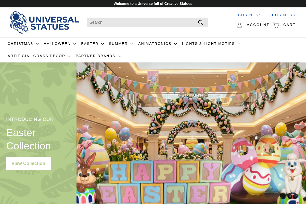 Universal Statues LLC homepage screenshot
