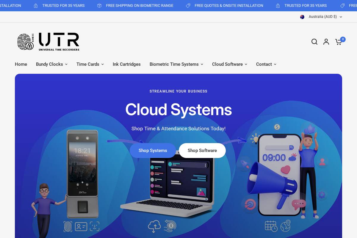 universaltime.com.au homepage screenshot