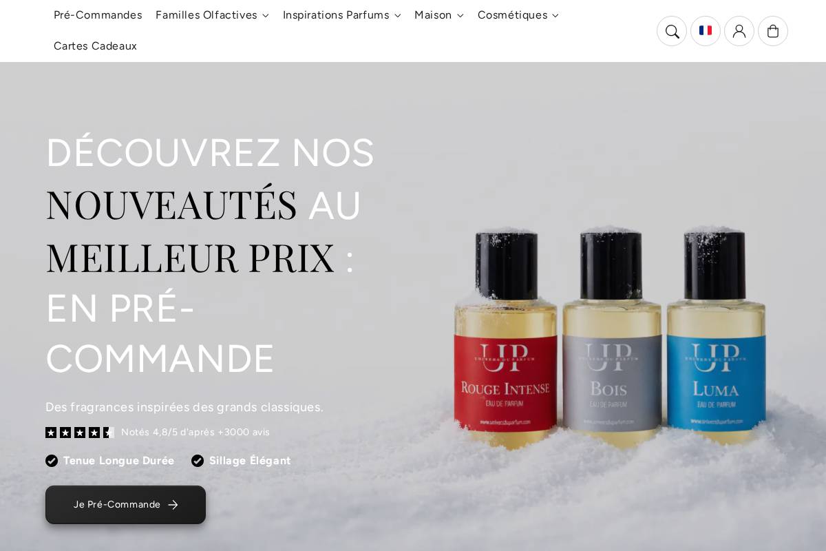 Univers du Parfum homepage screenshot