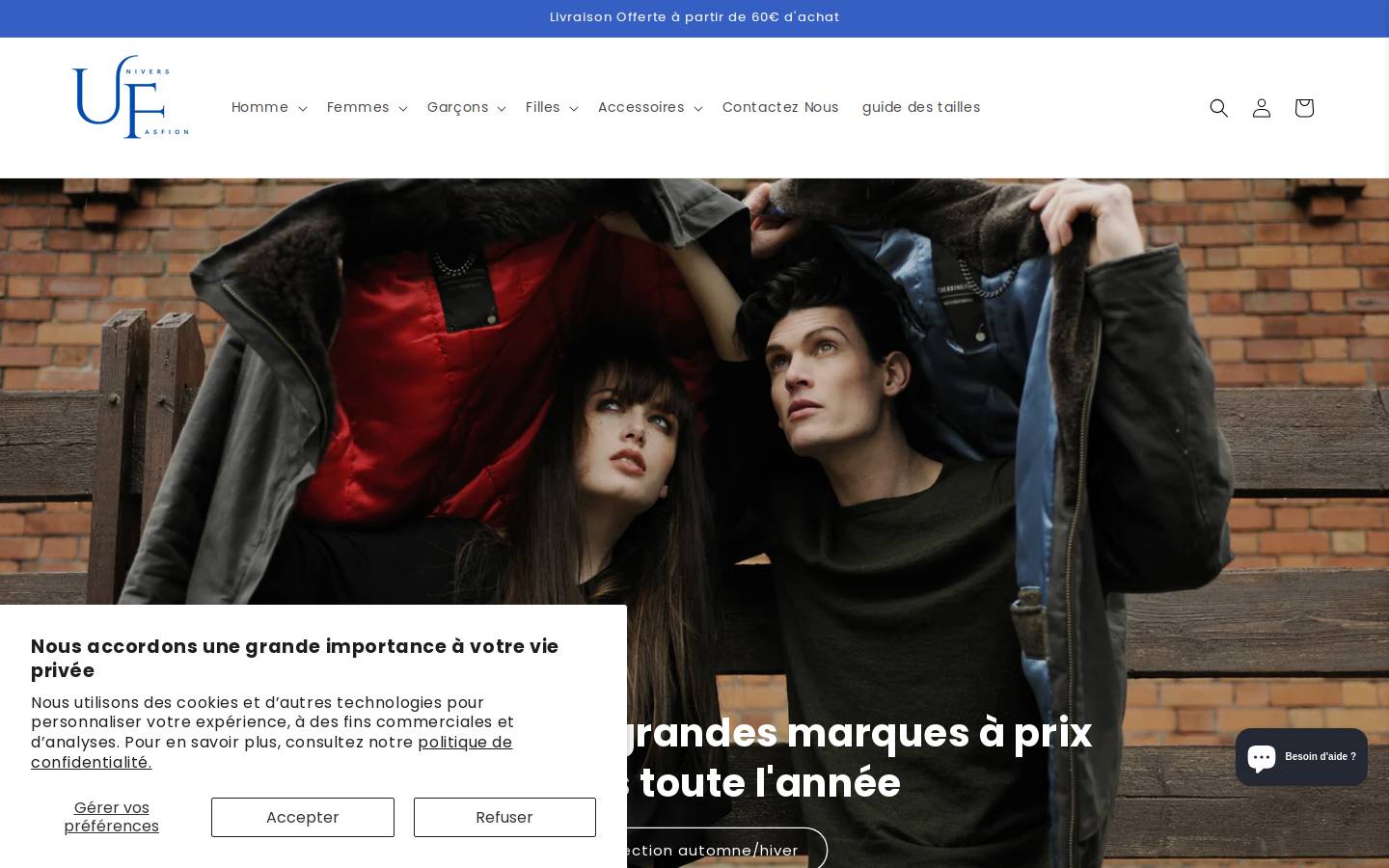universfashion.com homepage screenshot