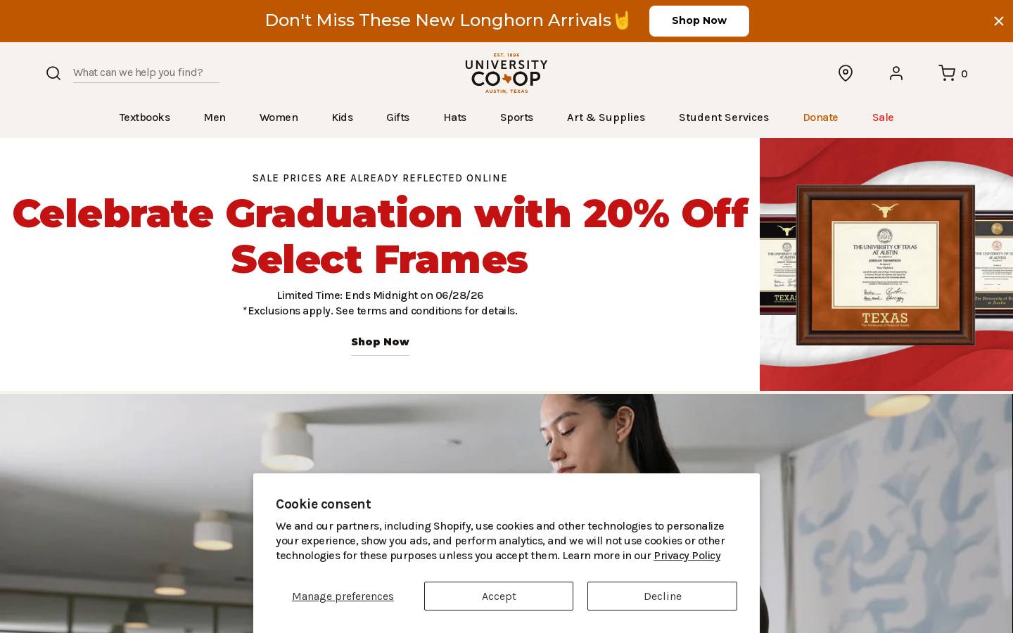 University Co-op homepage screenshot