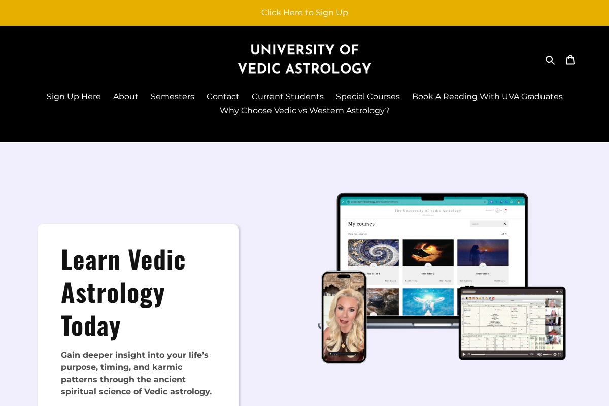 University Of Vedic Astrology homepage screenshot