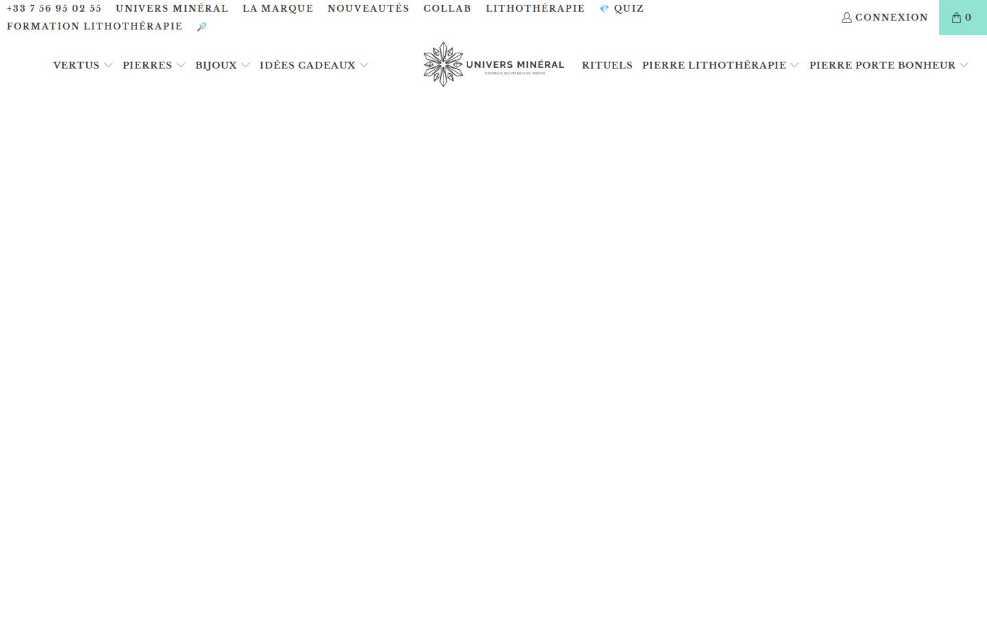 Universmineral homepage screenshot