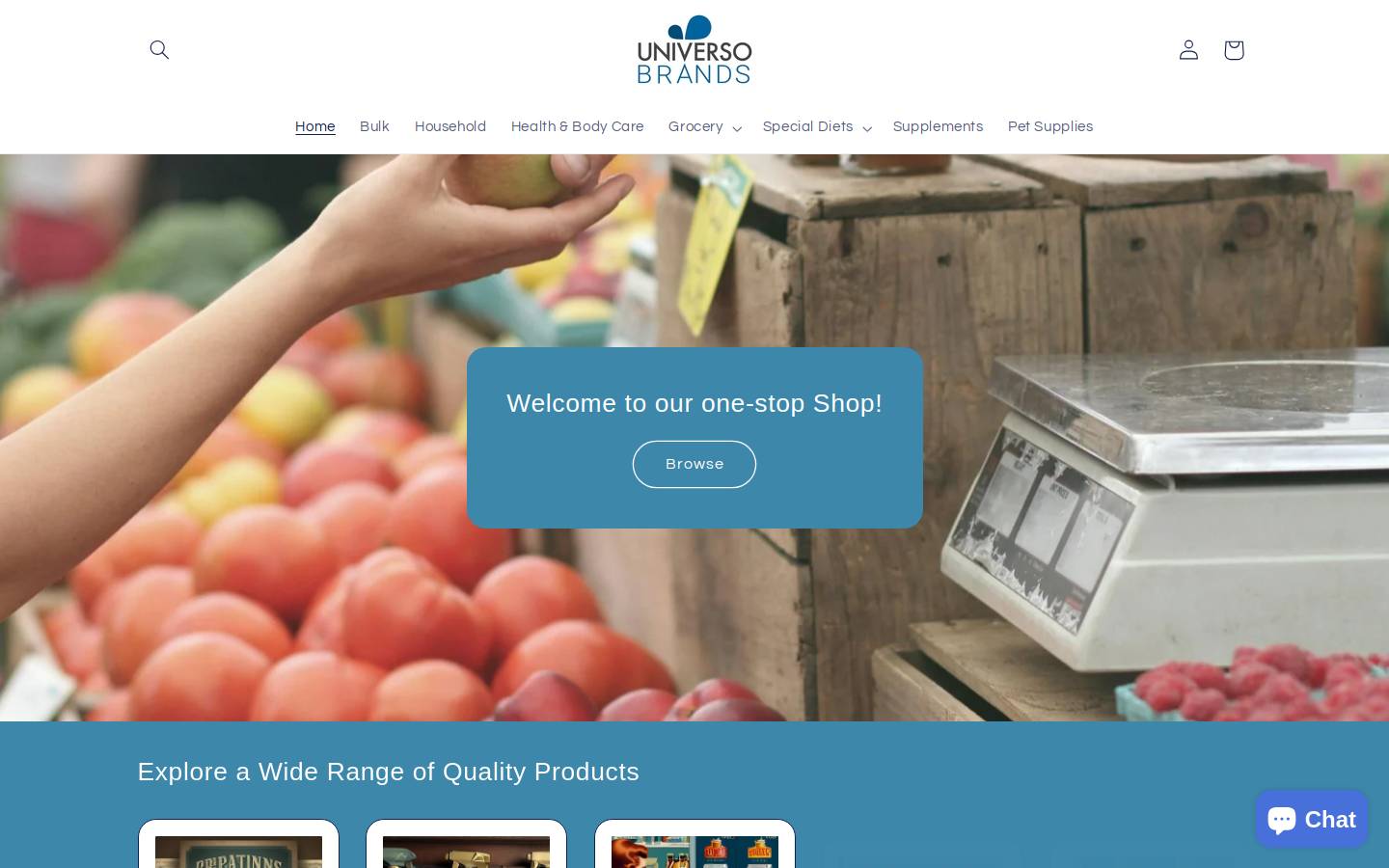 universo-brands.com homepage screenshot