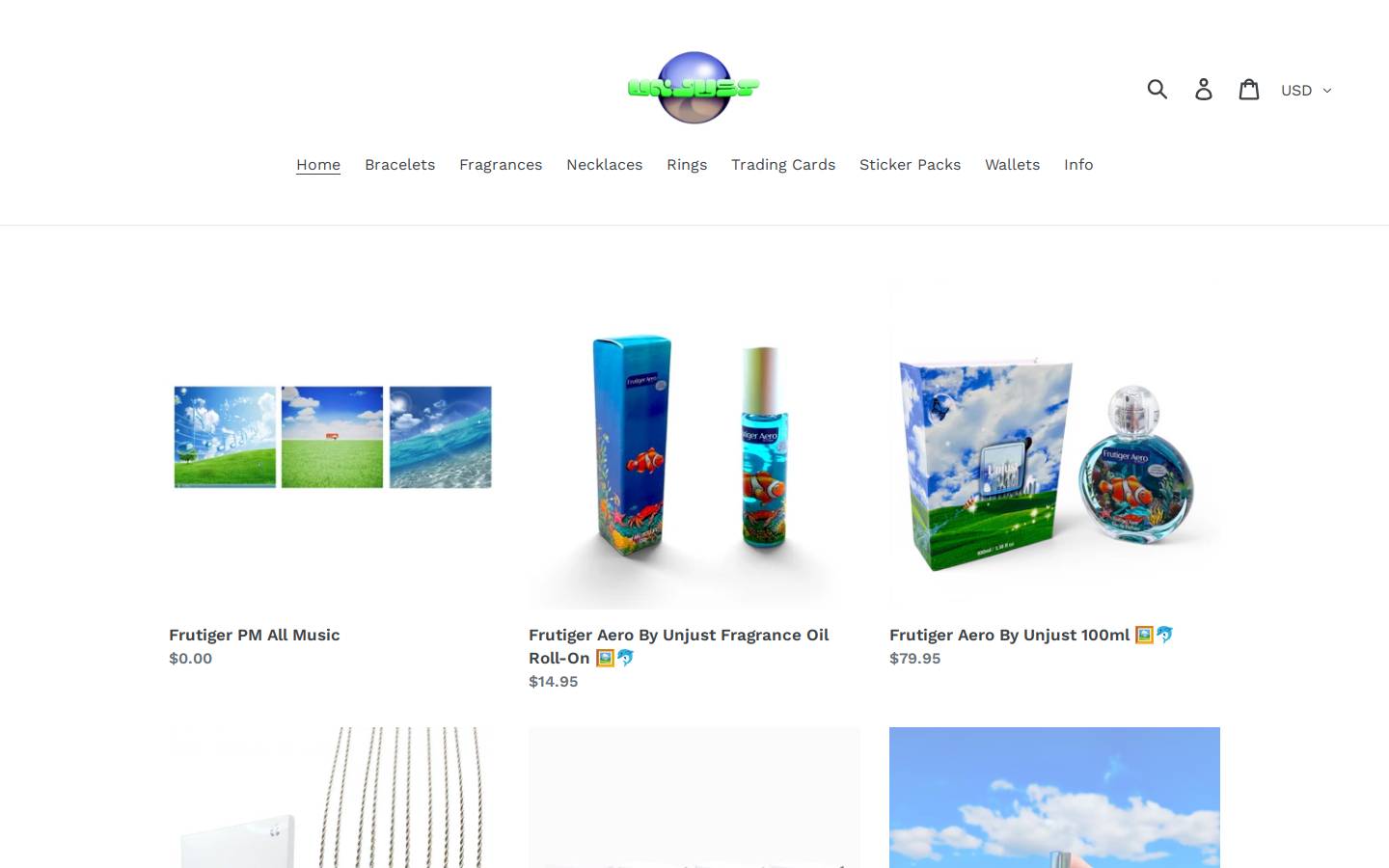 Unjustjewelry homepage screenshot
