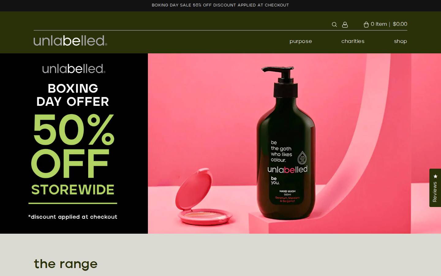 unlabelled.org.au homepage screenshot