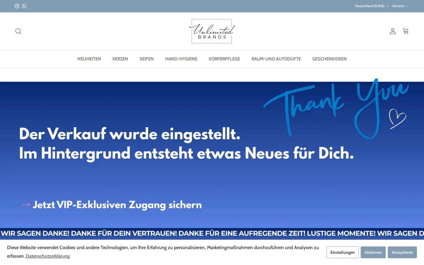 Unlimited Brands homepage screenshot