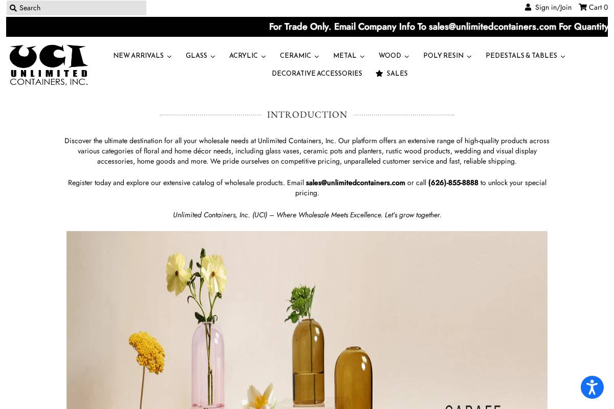 unlimitedcontainers.com homepage screenshot