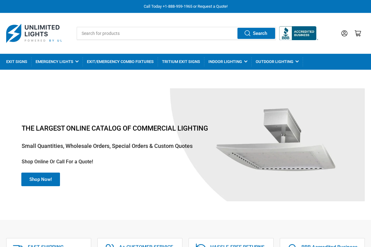 unlimitedlights.com homepage screenshot