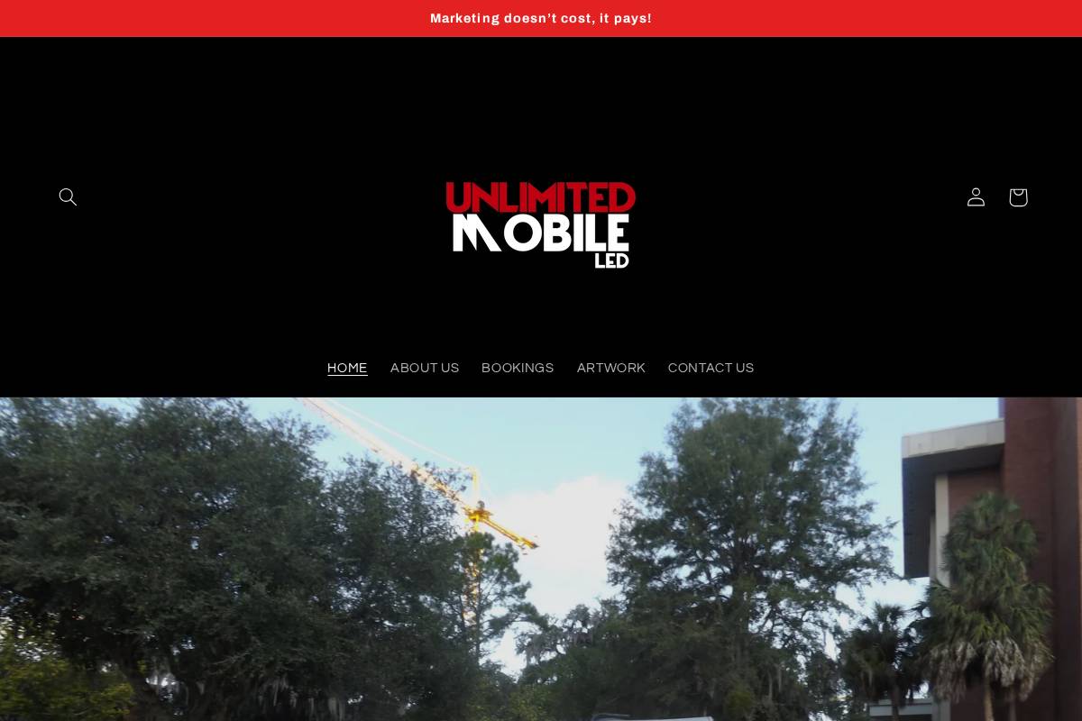 unlimitedmobileled.com homepage screenshot