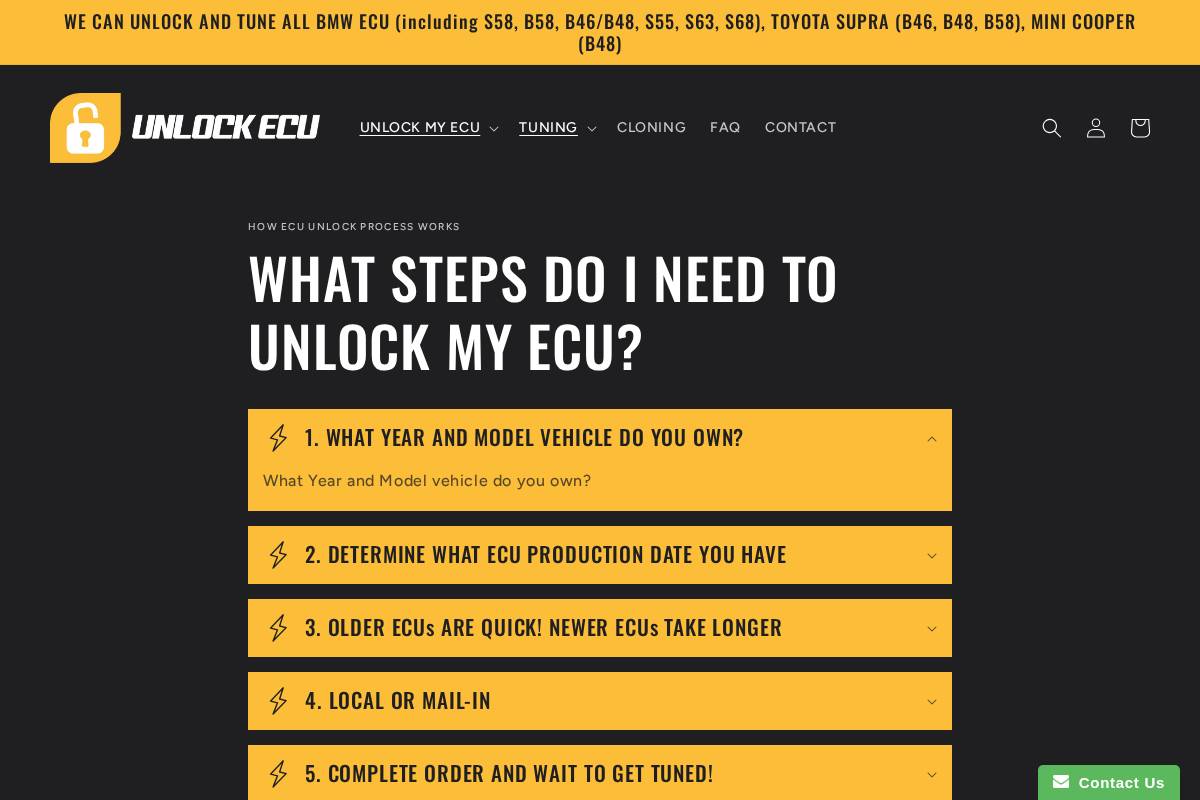 unlockecu.com homepage screenshot