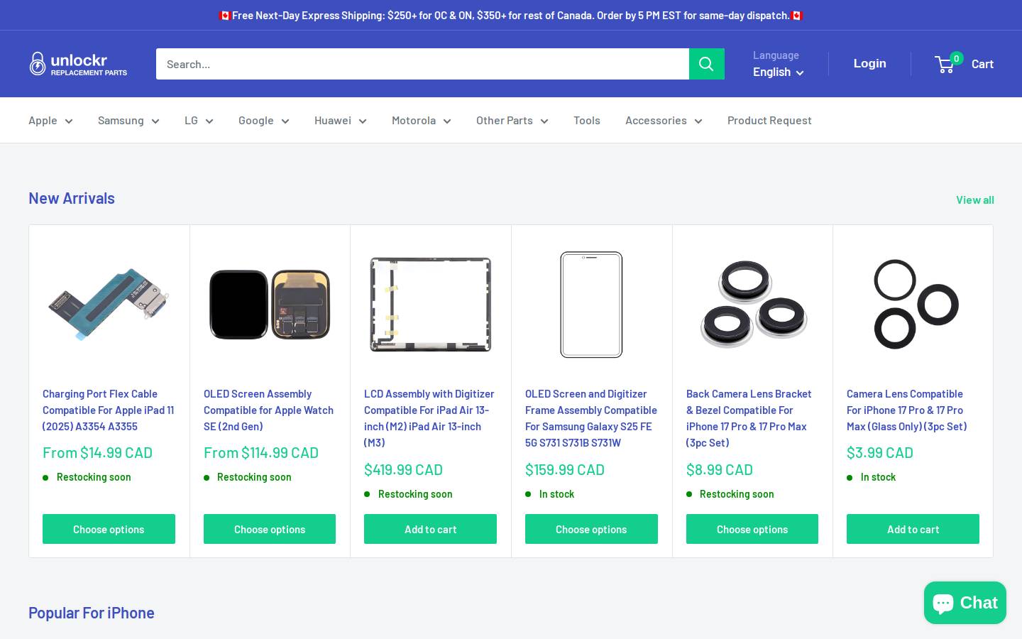 Unlockr homepage screenshot