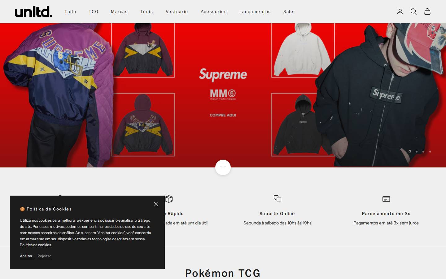 unltdsneakers.com.br homepage screenshot