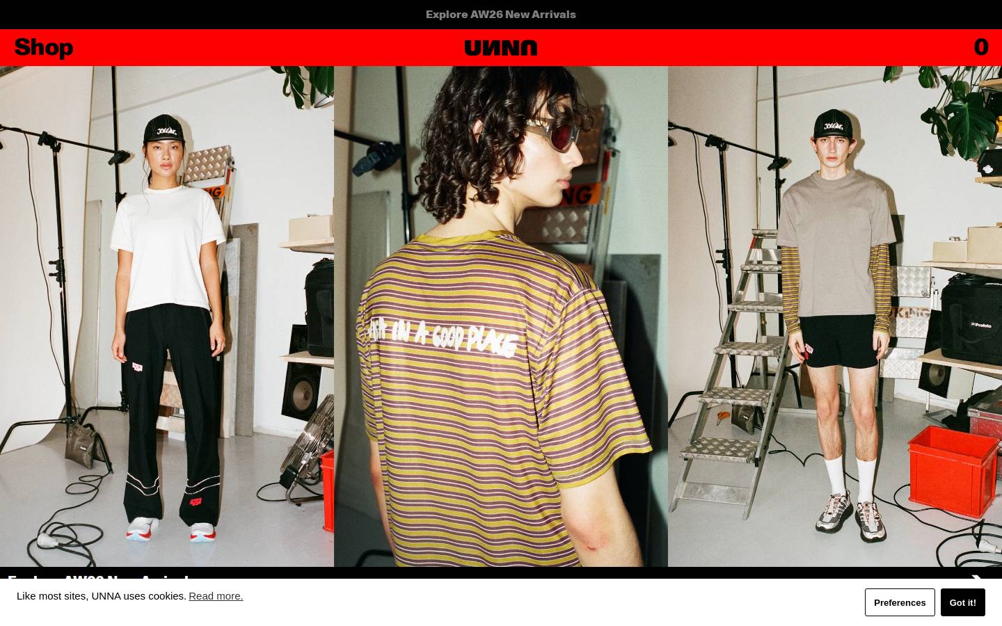 unna.com homepage screenshot