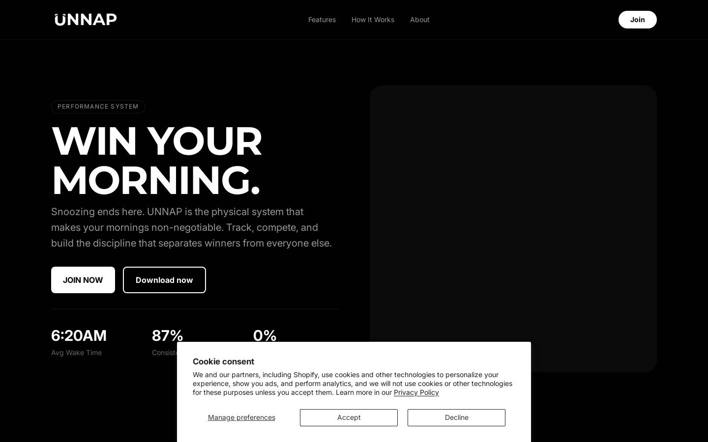 unnap.com homepage screenshot