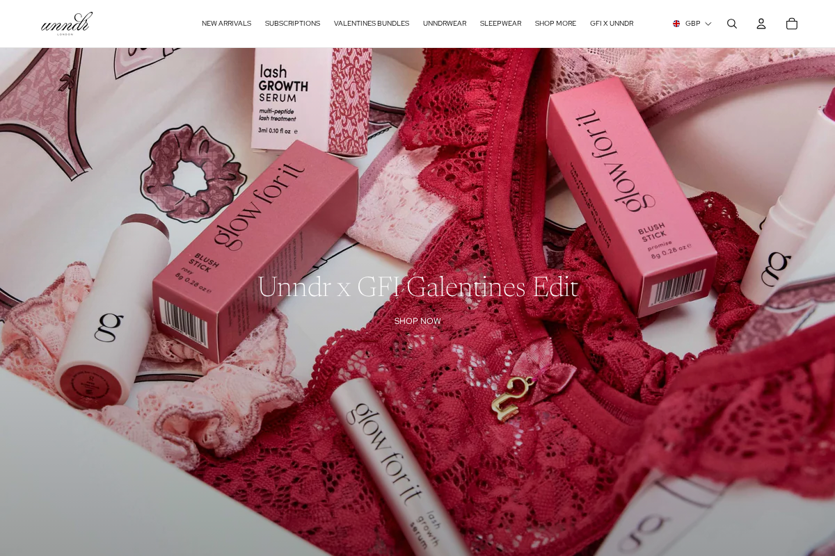 Unndr homepage screenshot