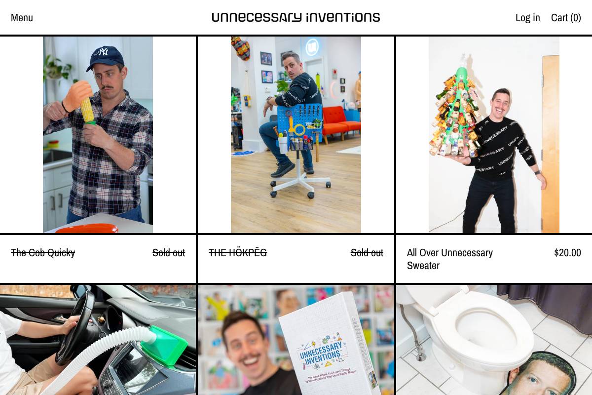 unnecessary.co homepage screenshot
