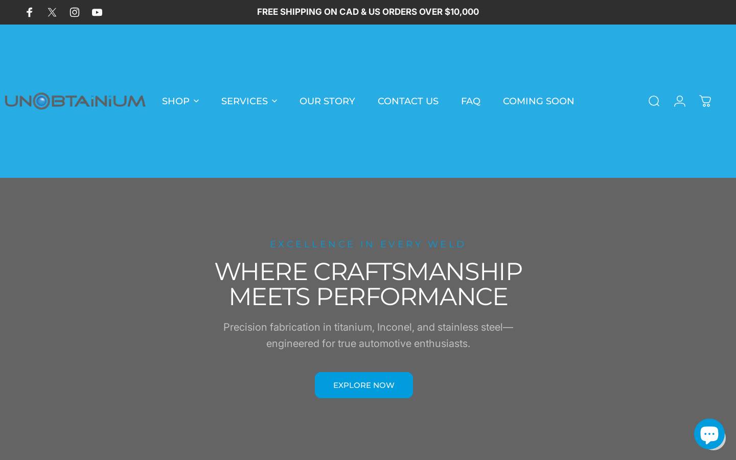 unobtanium.ca homepage screenshot