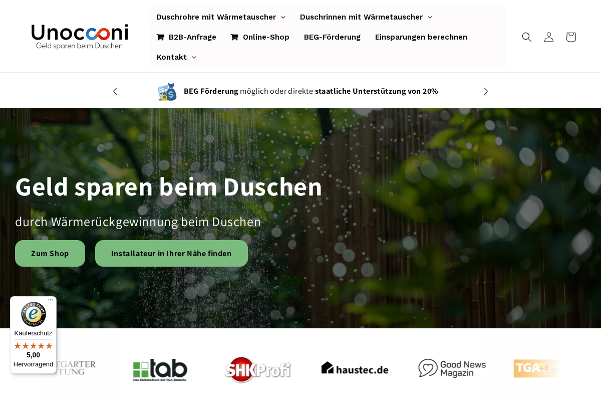 Unocconi GmbH homepage screenshot