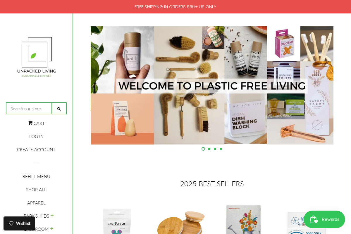 Unpacked Living homepage screenshot