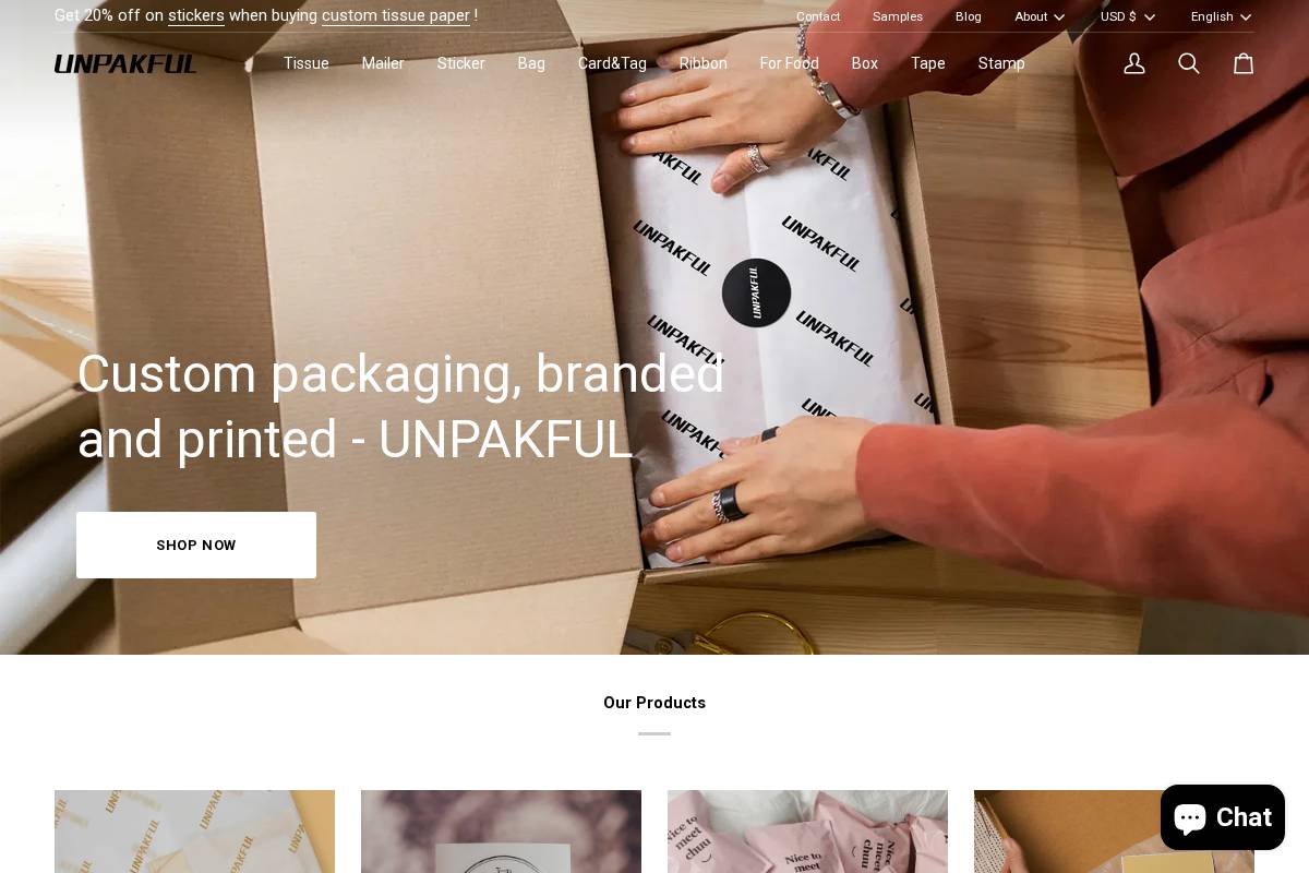 unpakful.com homepage screenshot