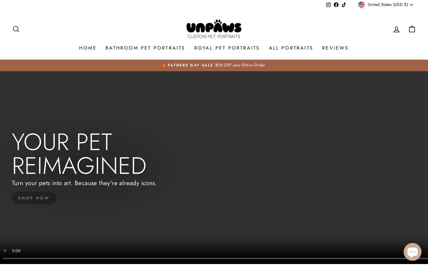 unpaws.com homepage screenshot