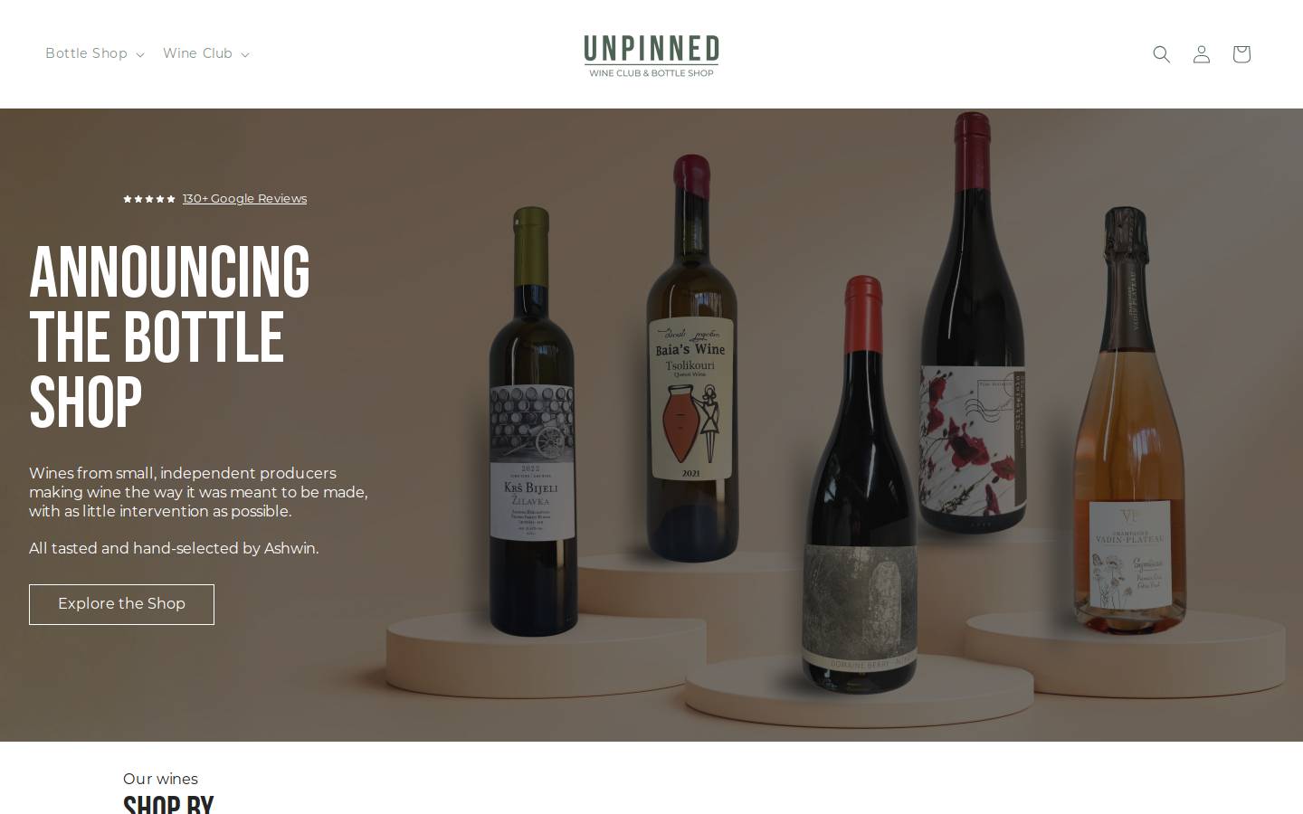unpinnedwineclub.com homepage screenshot