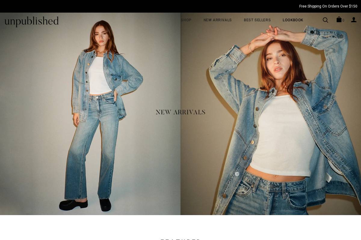 unpublishedcollection.com homepage screenshot