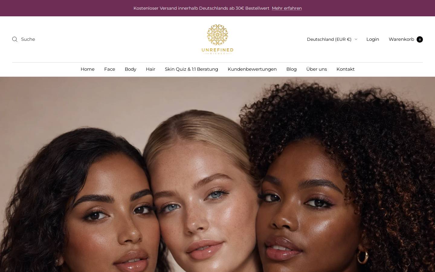 Unrefined Riches homepage screenshot