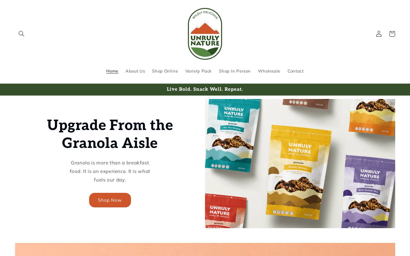 unrulynature.com homepage screenshot